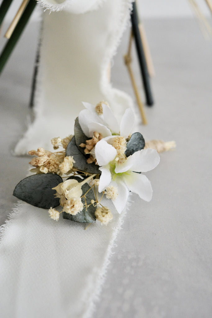 White Rose Bridal Bouquet Set | Bridal Bouquet with 2 Side