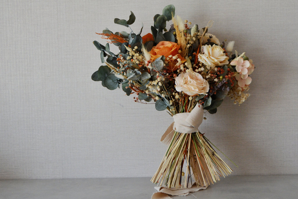 Dried Eucalyptus Bouquet l Autumn Colors Wedding Flowers
