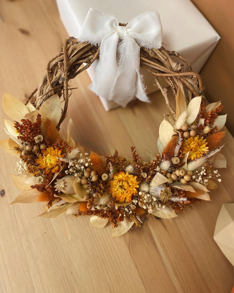 Dried Flower Wreaths, Fall Wreaths for Front Door, Half Wreath Decorations