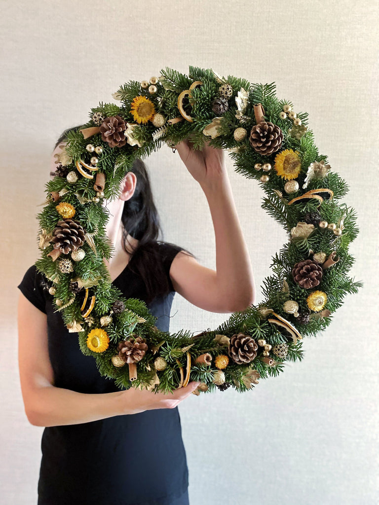 20 Inch Fall Wreath for Front Door, Christmas Decorations