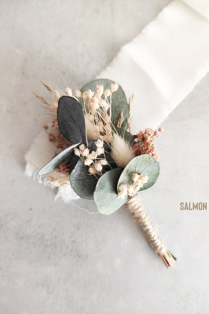 Wedding Boutonniere Eucalyptus | Groomsmen Boutonniere